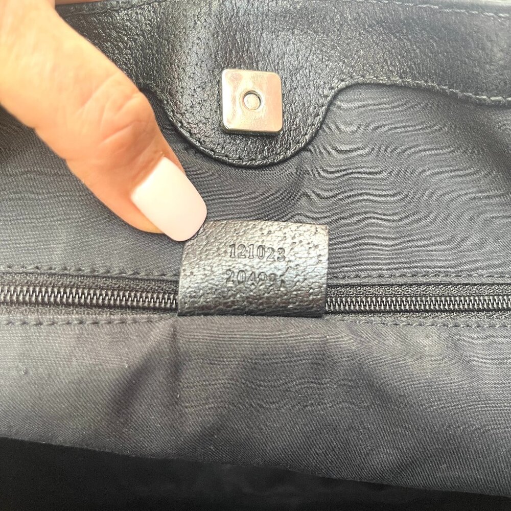 Gucci Eclipse GG Canvas/patent leather Medium Black Tote - Picture 6 of 17